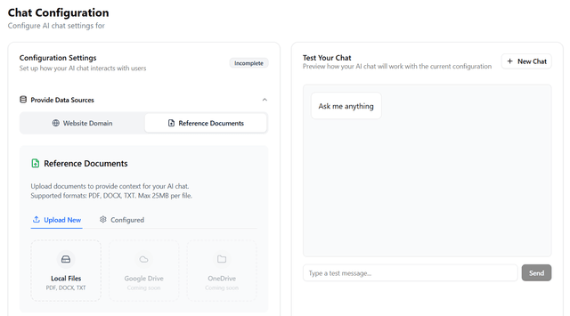 Atri AI Chat Configuration