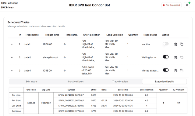 Trade Scheduling and Monitoring